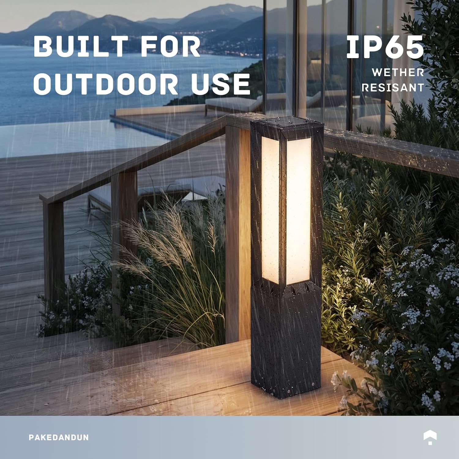 31.5" Outdoor Solar Lanterns Waterproof IP65, Outdoor Floor Lamp | Large Floor Lamps with Remote Brightness & Timer Control, 3000K LED Outside Lantern Dusk to Dawn for Porch Patio Landscape