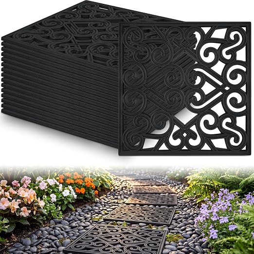 16 Pcs Rubber Stepping Stones Outdoor, Copper