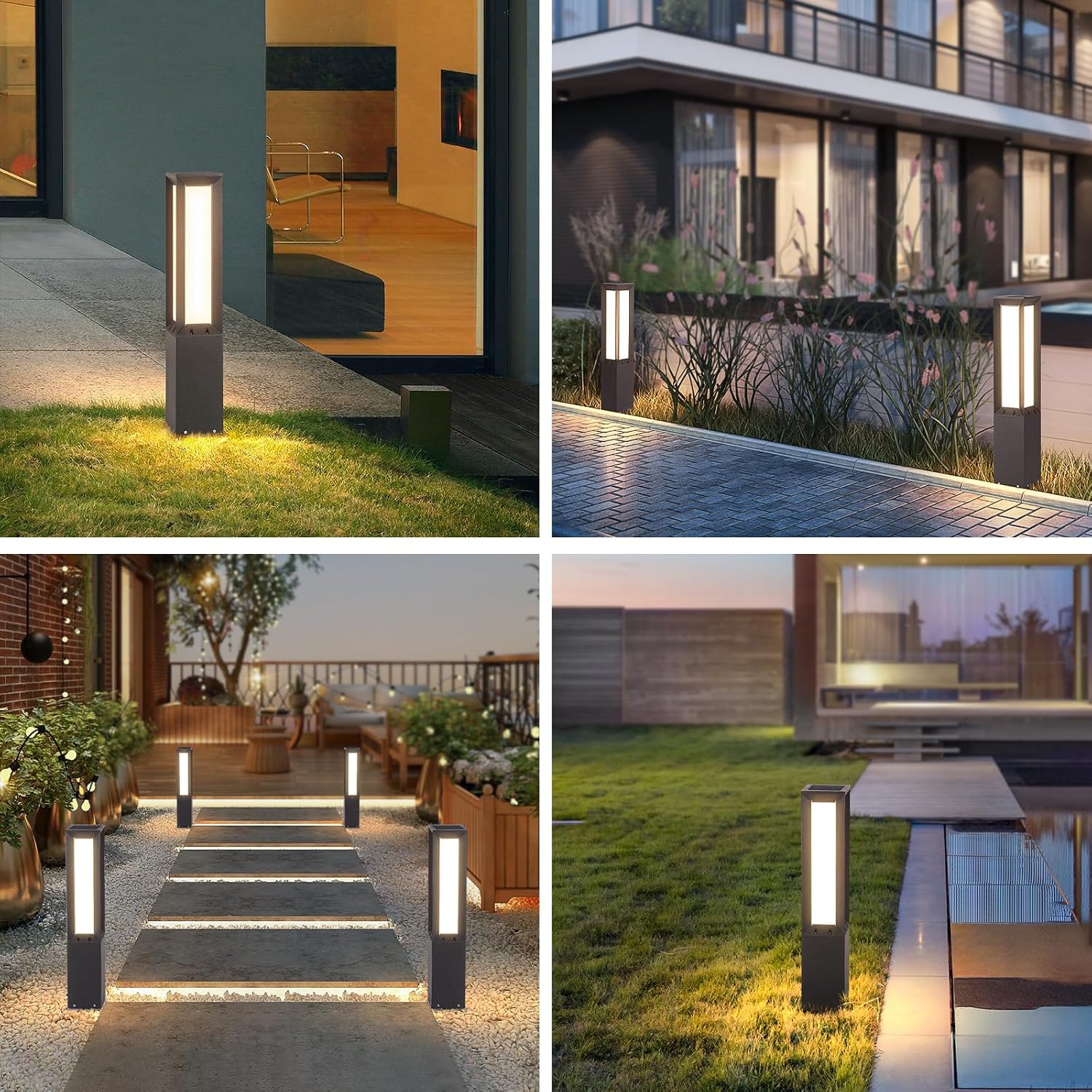 31.5" Outdoor Solar Lanterns Waterproof IP65, Outdoor Floor Lamp | Large Floor Lamps with Remote Brightness & Timer Control, 3000K LED Outside Lantern Dusk to Dawn for Porch Patio Landscape