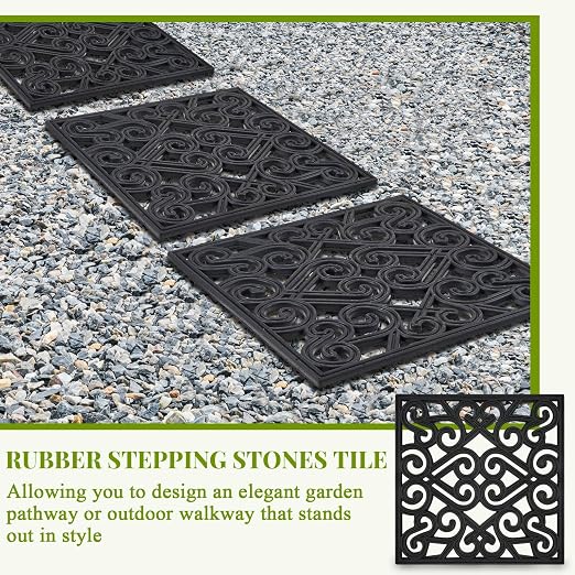 16 Pcs Rubber Stepping Stones Outdoor, Copper