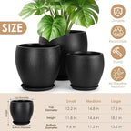 Plant Pots 17.5/14.8/12.2 inch Set of 3, Flower Pots with Drainage Holes, Large Planters for Indoor Outdoor Garden Plants and Flowers. (Light Beige)