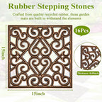 16 Pcs Rubber Stepping Stones Outdoor, Copper