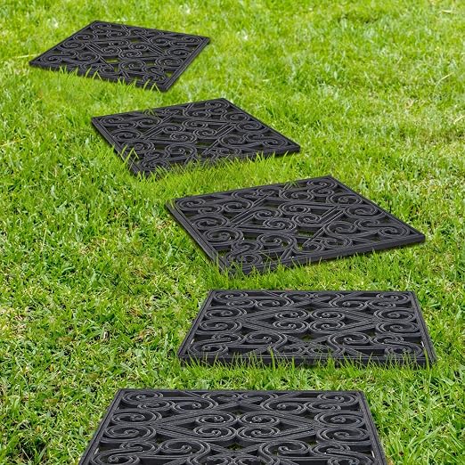 16 Pcs Rubber Stepping Stones Outdoor, Copper