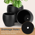 Plant Pots 17.5/14.8/12.2 inch Set of 3, Flower Pots with Drainage Holes, Large Planters for Indoor Outdoor Garden Plants and Flowers. (Light Beige)